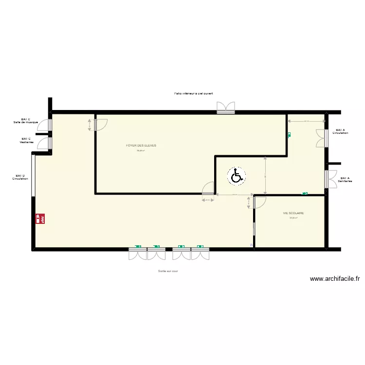 2022 Schweitzer Amenagement foyer et vie scolaire. Plan de 