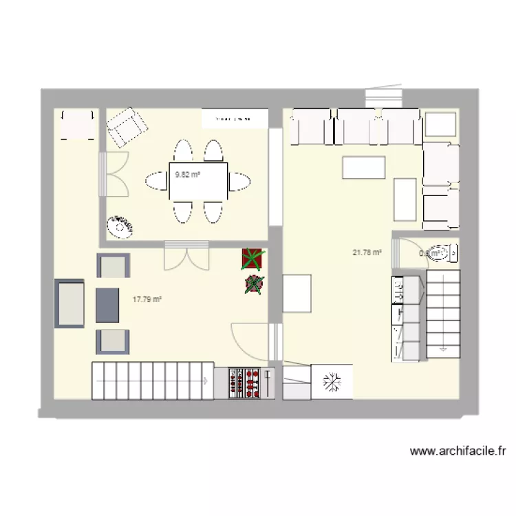 1ermicanosam&eacute;nag&eacute;DIMENSIONSavec pi&egrave;ces et wcdv. Plan de 