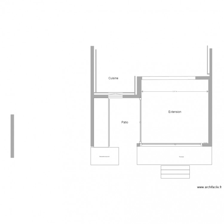 Taillard Rez de Chaussée projet extension. Plan de 0 pièce et 0 m2