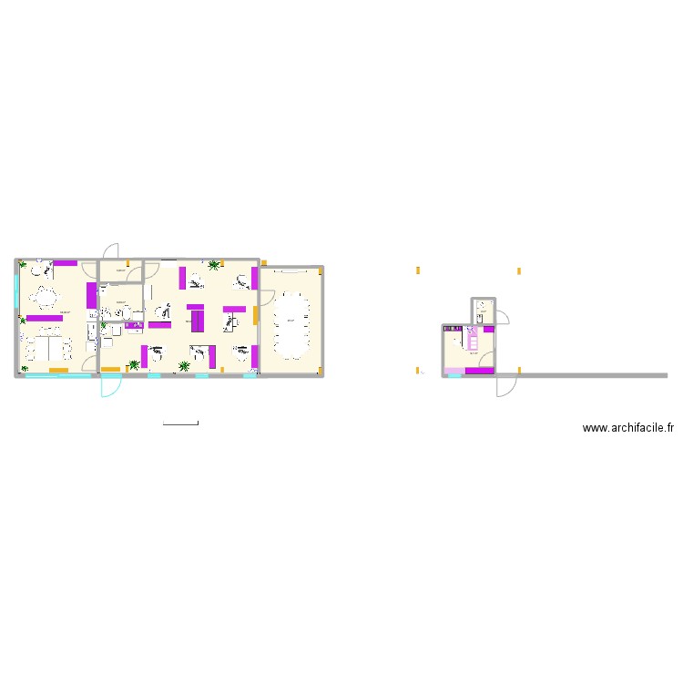 IDZIA RDC V17. Plan de 7 pièces et 138 m2