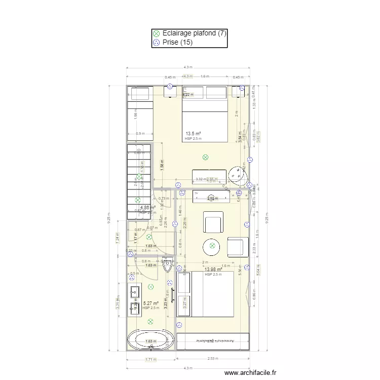 1 ER ETAGE CHAMBRE CARO 2. Plan de 