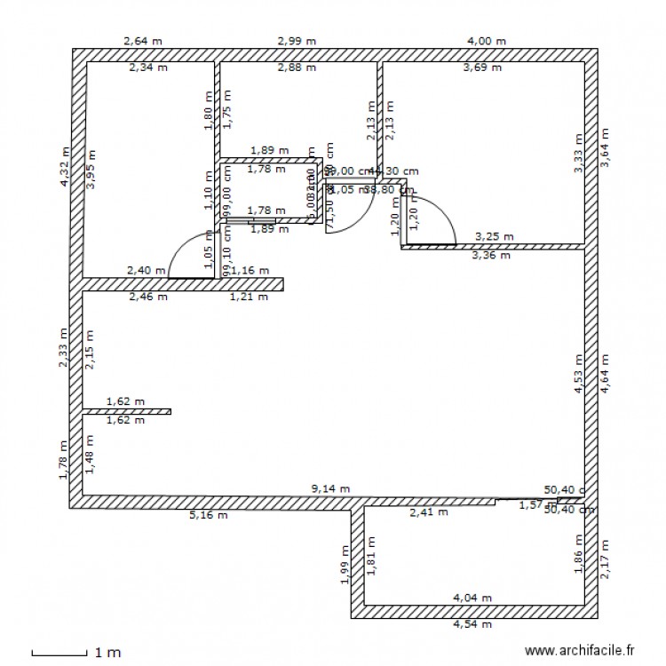 2013 06 03 apres visite mesure mur. Plan de 0 pièce et 0 m2