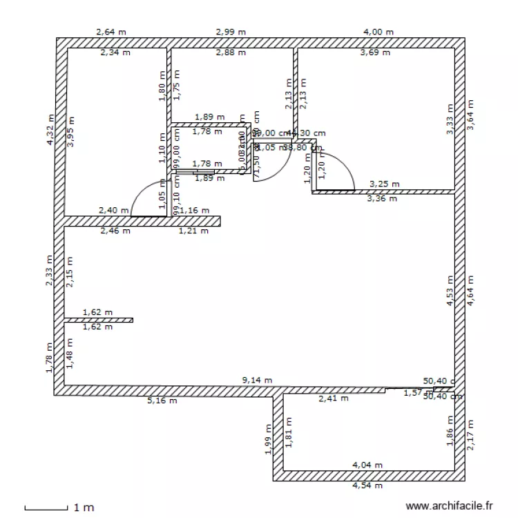 2013 06 03 apres visite mesure mur. Plan de 