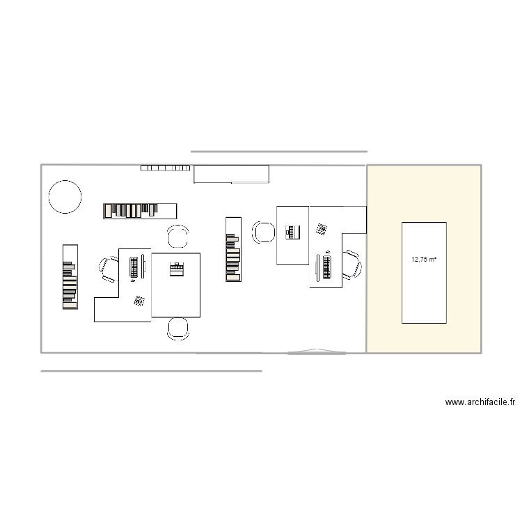 PLAN BUREAU 2. Plan de 1 pièce et 13 m2