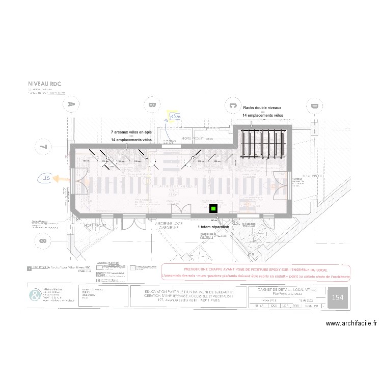 CBRE Ledru rollin. Plan de 1 pièce et 57 m2