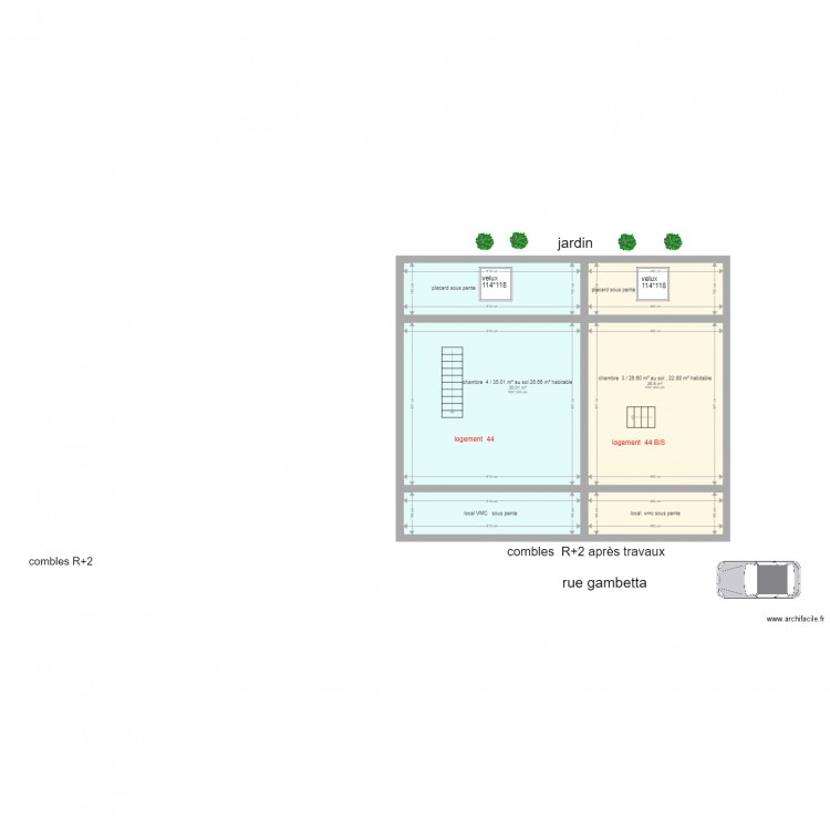 combles  wignehies apres travaux. Plan de 0 pièce et 0 m2