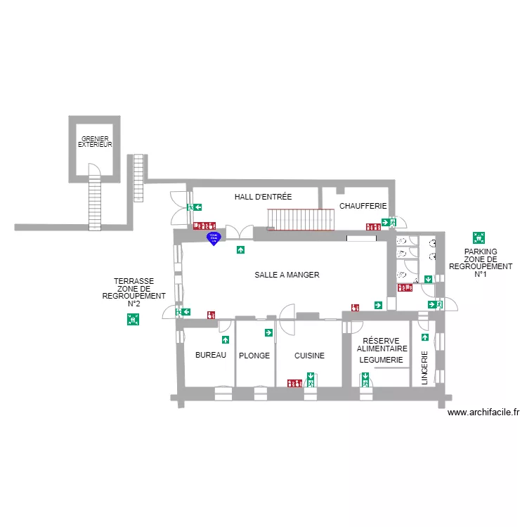 BAT 1 NIVEAU 0 AVANT TRAVAUX. Plan de BAT 1 NIVEAU 0 AVANT TRAVAUX. Plan de