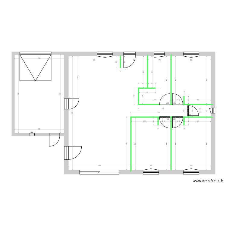 CARTA CLOISONS. Plan de 7 pièces et 115 m2