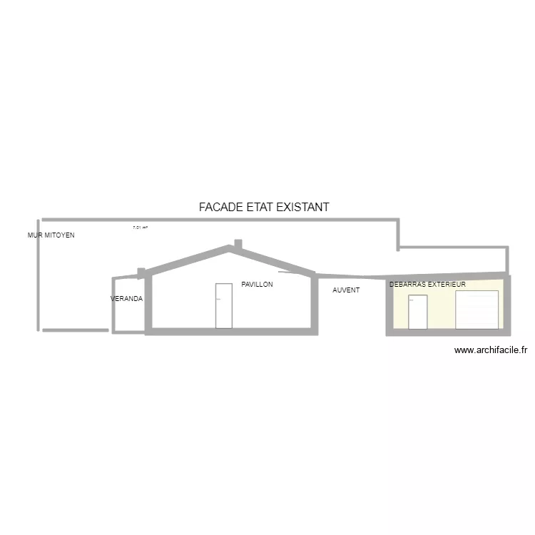 FACADE EXISTANT. Plan de FACADE EXISTANT. Plan de