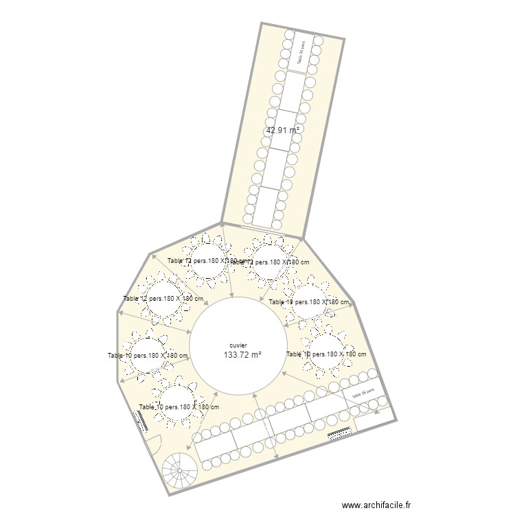 cuvier belfont belcier. Plan de 2 pièces et 177 m2