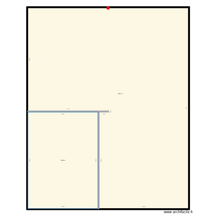 Plan Atelier decoupé. Plan de 2 pièces et 715 m2