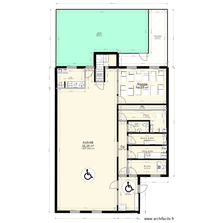 78 TRAPPES 42 LECLERC espace ext . Plan de 29 pièces et 457 m2