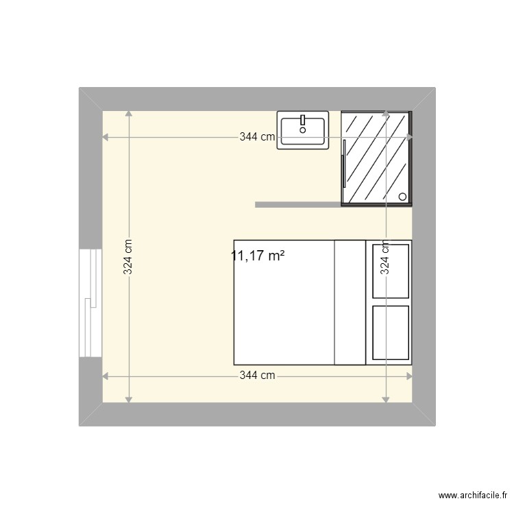cauro extension ch 4 . Plan de 1 pièce et 11 m2