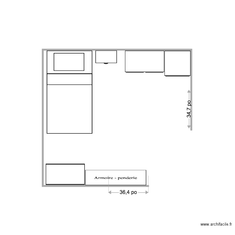 CHAMBRE LENNY. Plan de 0 pièce et 0 m2