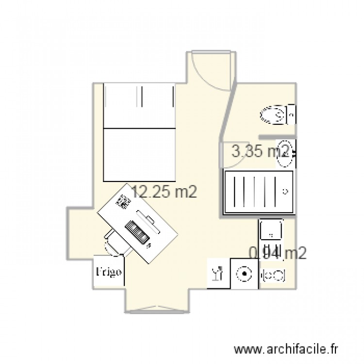 studio. Plan de 0 pièce et 0 m2