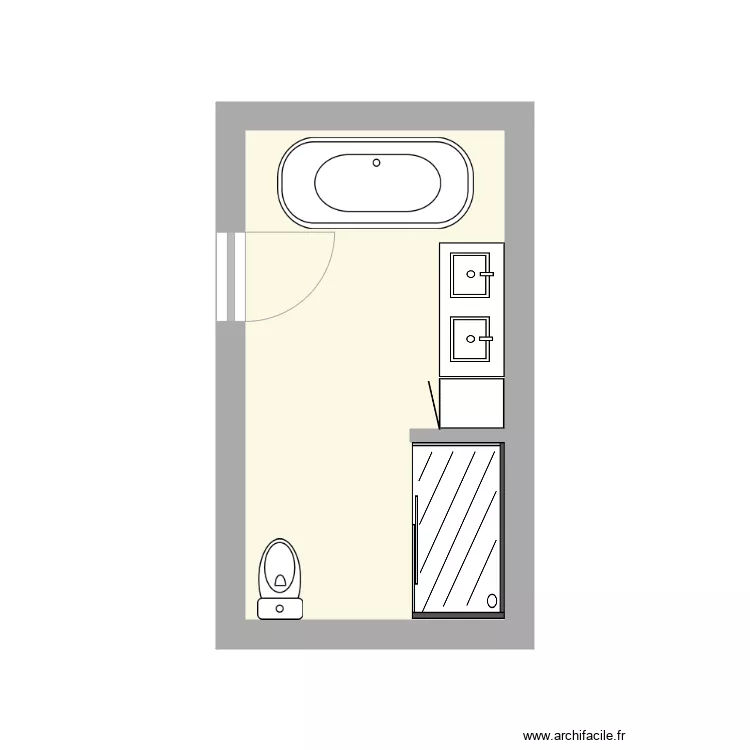 Salle de bain 1. Plan de 