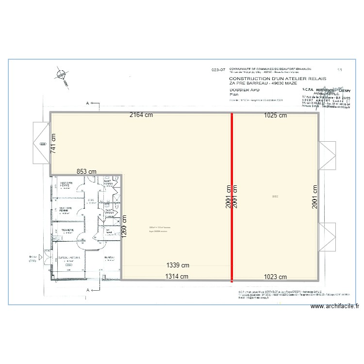 tourneur ZA. Plan de 2 pièces et 530 m2