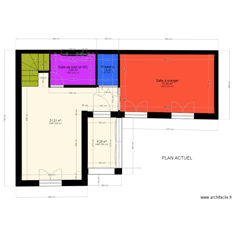 RDC FINAL ACTUEL 1. Plan de 7 pièces et 47 m2