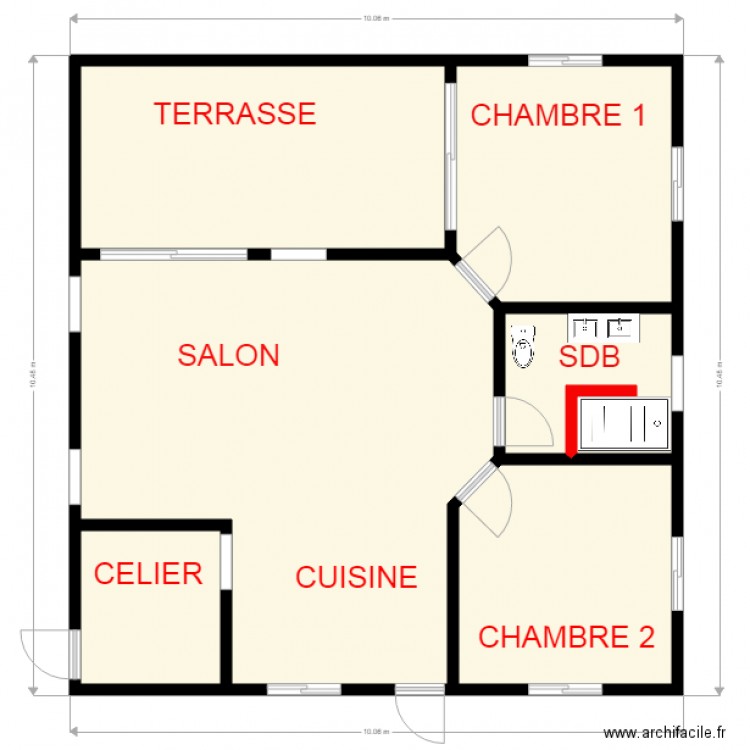 Maison F3. Plan de 0 pièce et 0 m2