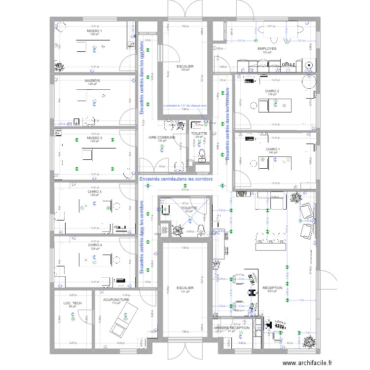 Clinique 18 janvier 2023 ÉLECTRICITÉ. Plan de 22 pièces et 224 m2