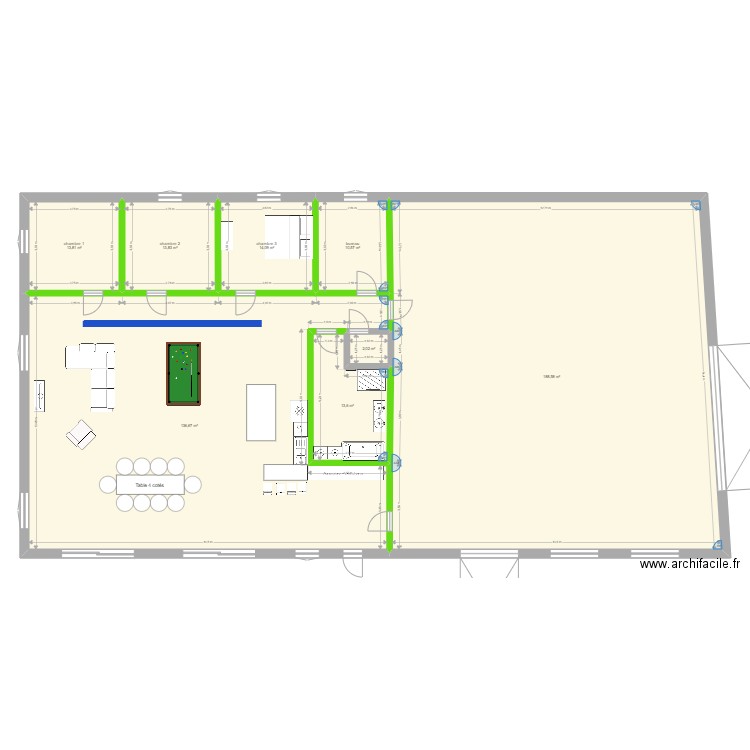 14x28 1p. Plan de 8 pièces et 393 m2