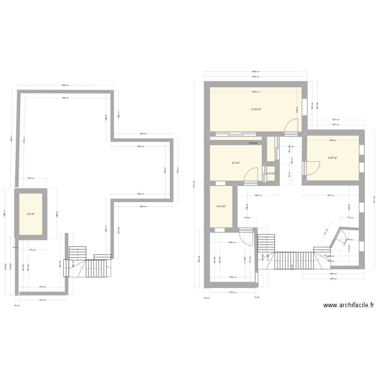 plan_maison. Plan de 7 pièces et 39 m2