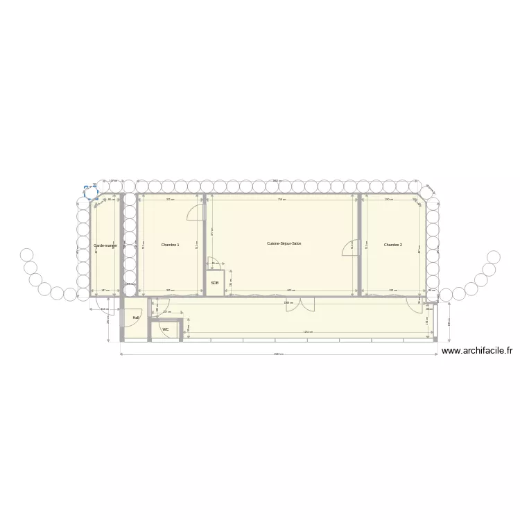 Earthship inversion plan de niveau. Plan de 