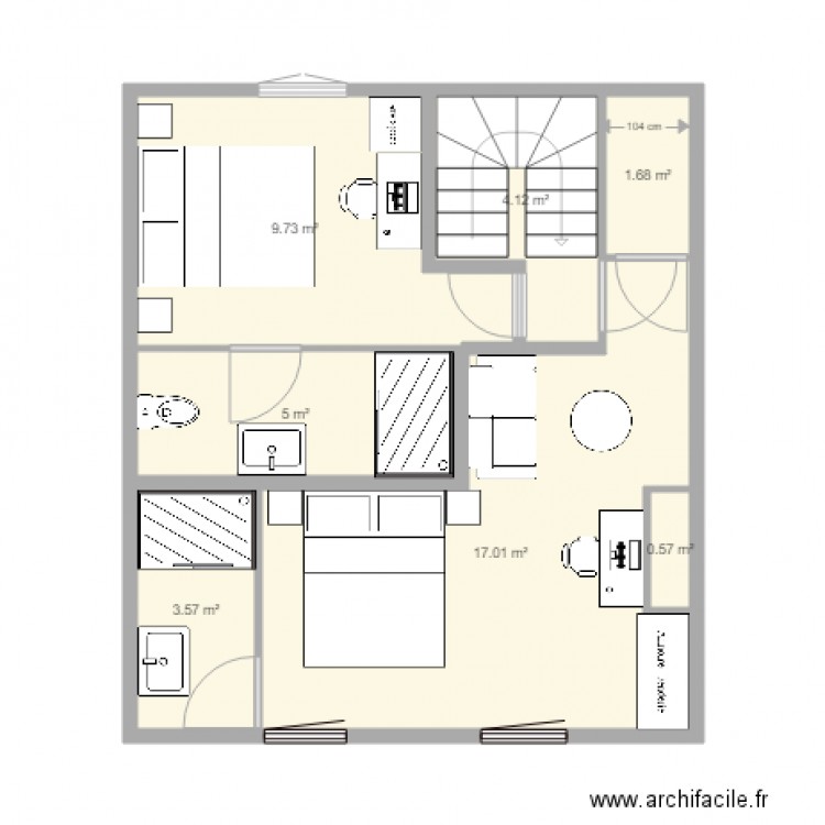 2EME ETAGE PARTIE  . Plan de 0 pièce et 0 m2