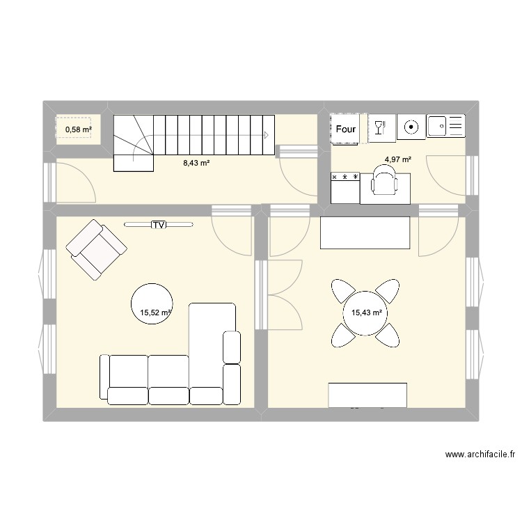 Maison RDC. Plan de 0 pièce et 0 m2