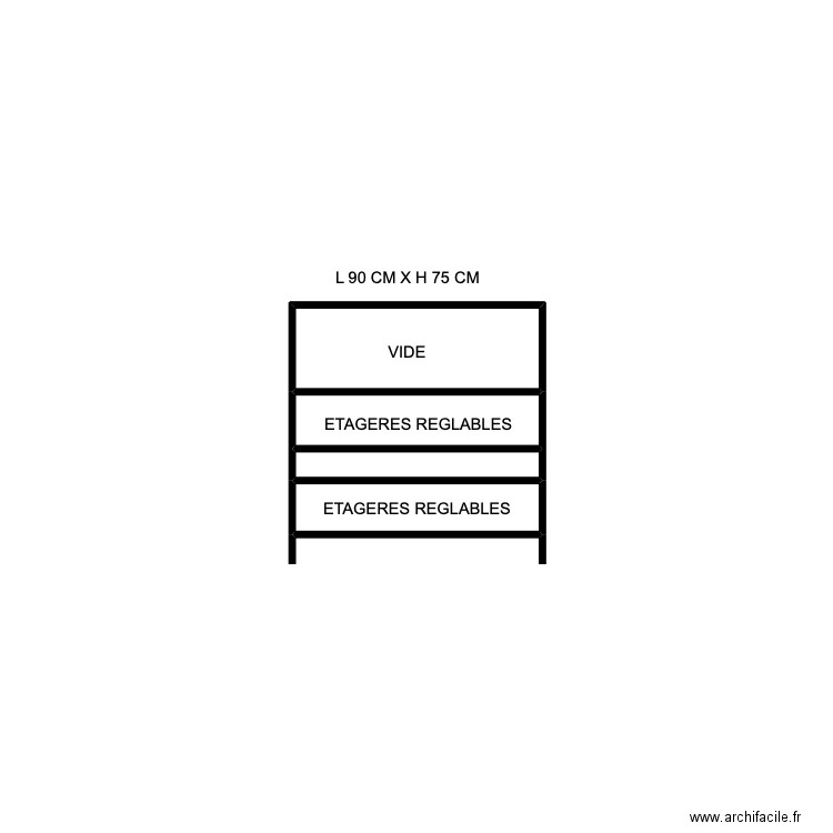 meuble paroisse 3. Plan de 4 pièces et 1 m2