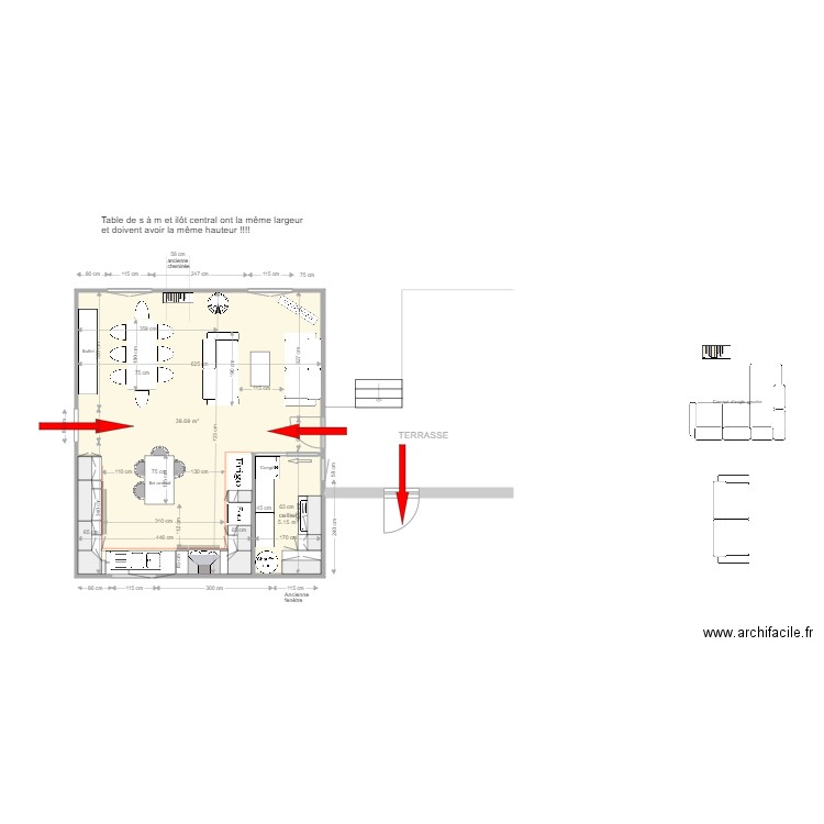 3 Mélèzes 1.2 . Plan de 2 pièces et 45 m2