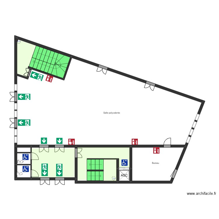 Mosquée 1er étage sud escalier 2. Plan de 0 pièce et 0 m2