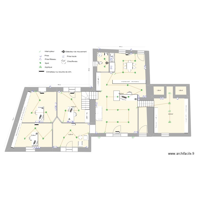 V20082022. Plan de 16 pièces et 311 m2