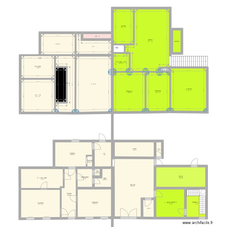 Bischwiller niveau 1. Plan de 33 pièces et 362 m2