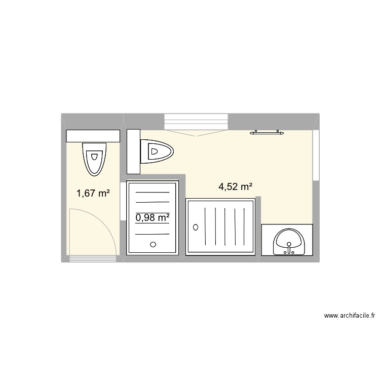 SDD guethary3. Plan de 3 pièces et 7 m2