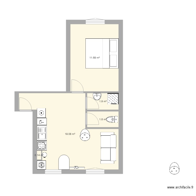 F2 34m ASNIERE APRES 2. Plan de 0 pièce et 0 m2