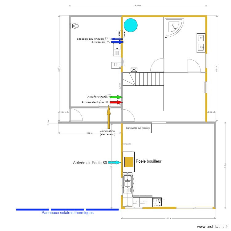 plan carottage janvier 2023. Plan de 6 pièces et 83 m2