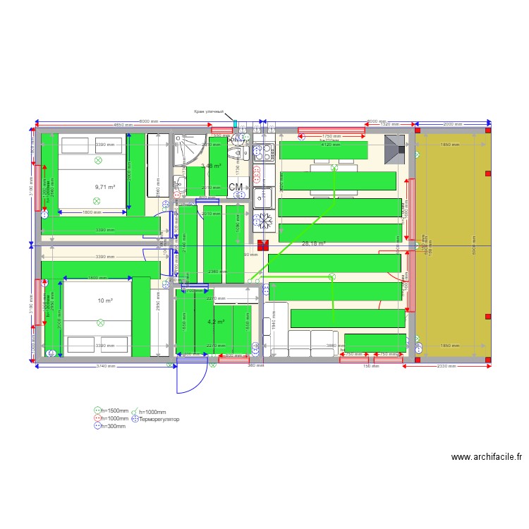 barn3 Жуковский ТП. Plan de 6 pièces et 66 m2