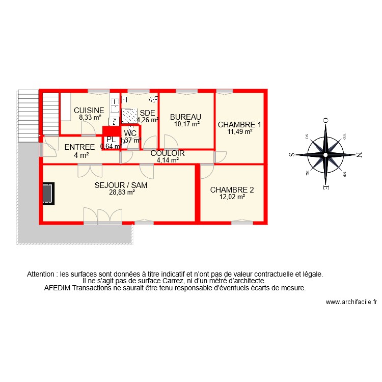 BI 8666 . Plan de 13 pièces et 104 m2