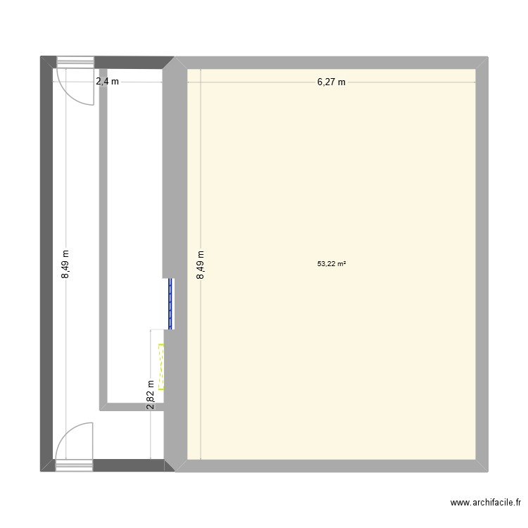 LMO EZ. Plan de 1 pièce et 53 m2