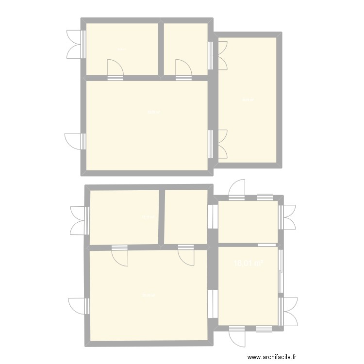 Plan extension . Plan de 6 pièces et 119 m2