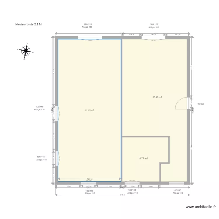 Plan Etage Maconnerie final. Plan de Plan Etage Maconnerie final. Plan de