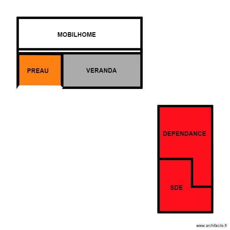 SOULARD. Plan de 4 pièces et 34 m2