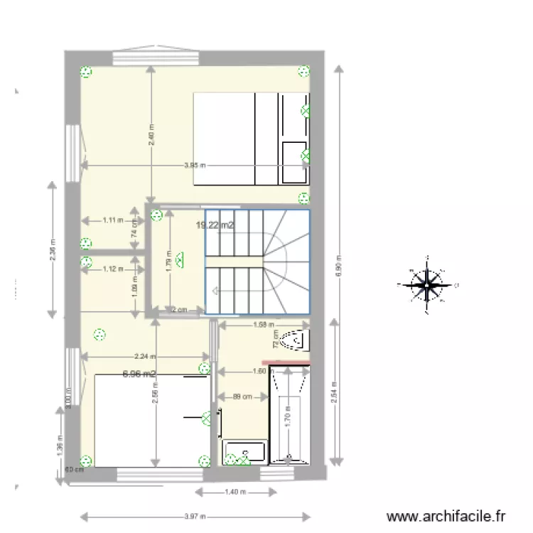 VC 1 VALIDE Premier escalier U COTE WC nord DS SDB. Plan de 