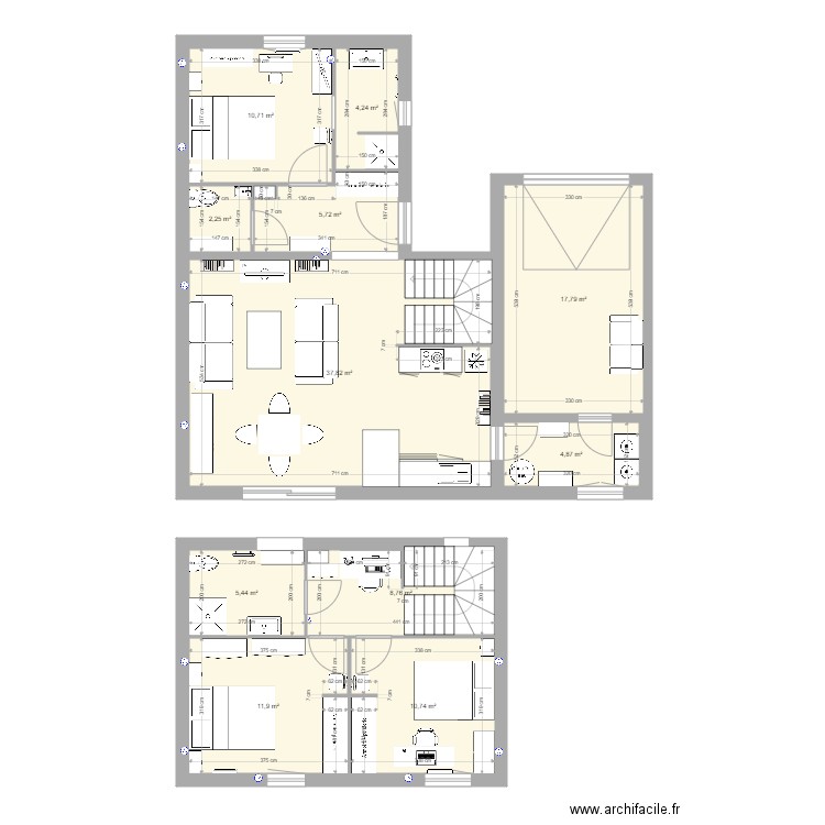 Sablet RDC V2. Plan de 11 pièces et 120 m2