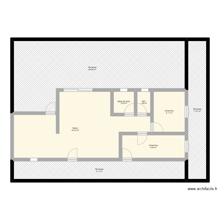 Chantier CERSON. Plan de 8 pièces et 168 m2