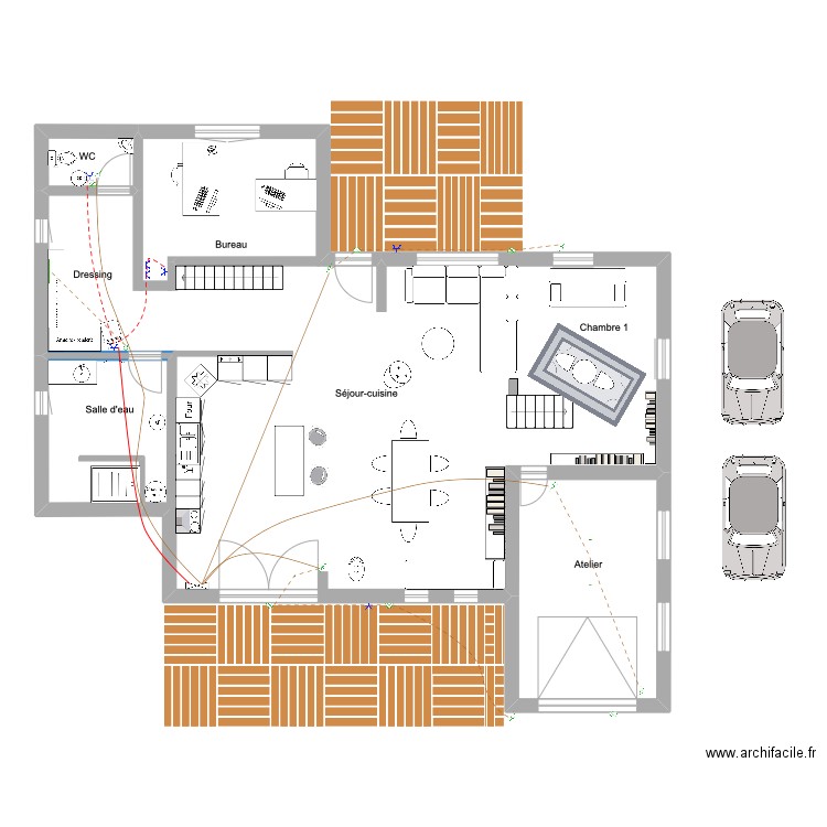 ossature schéma électrique architectural save. Plan de 6 pièces et 270 m2