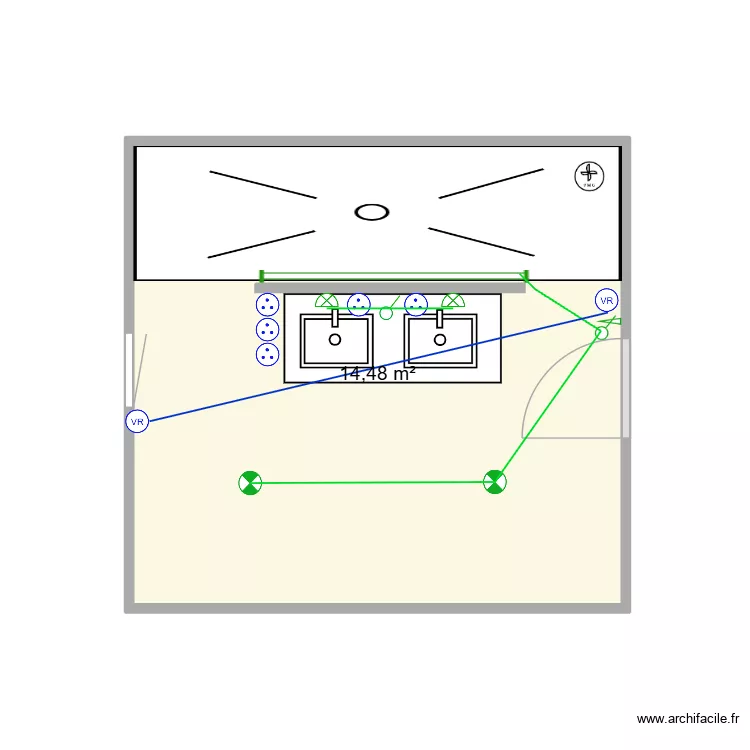 plan voisin papa. Plan de 1 Pièce et 14 m²