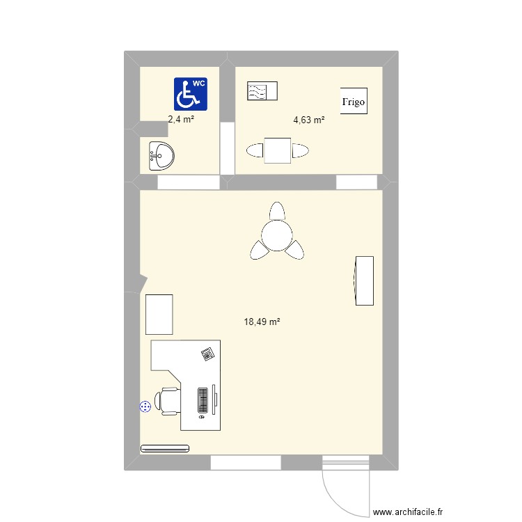 BIT Bagnols-en-Forêt. Plan de 3 pièces et 26 m2