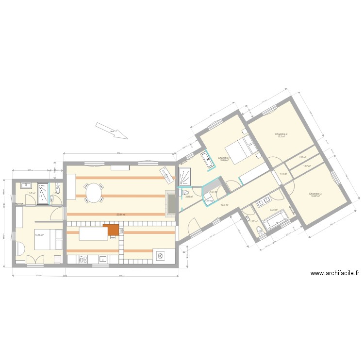 tourrettes aménagé sdb3. Plan de 0 pièce et 0 m2